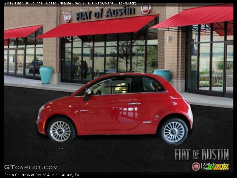 Rosso Brillante (Red) / Pelle Nera/Nera (Black/Black) 2012 Fiat 500 Lounge