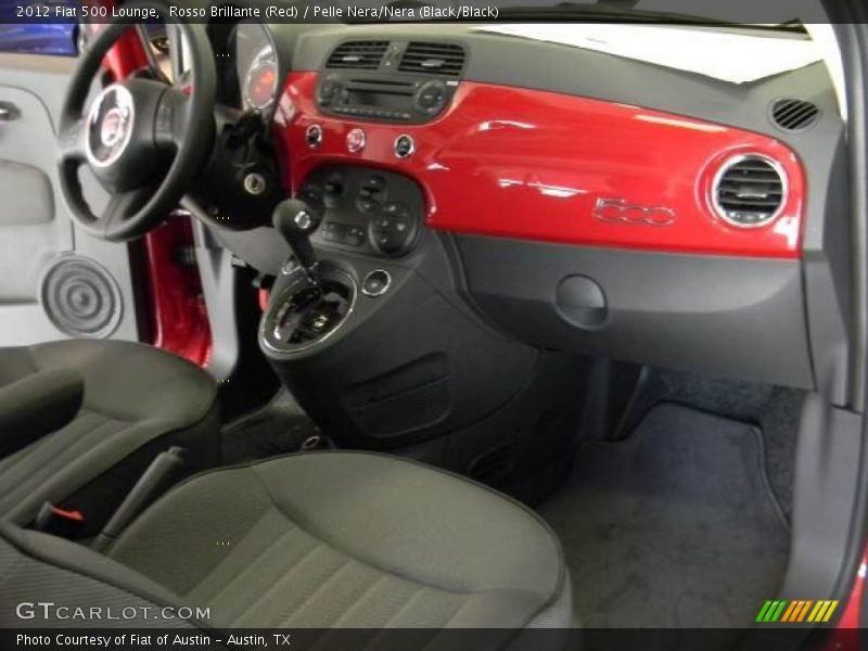 Rosso Brillante (Red) / Pelle Nera/Nera (Black/Black) 2012 Fiat 500 Lounge