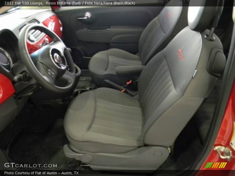 Rosso Brillante (Red) / Pelle Nera/Nera (Black/Black) 2012 Fiat 500 Lounge