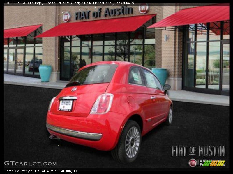 Rosso Brillante (Red) / Pelle Nera/Nera (Black/Black) 2012 Fiat 500 Lounge