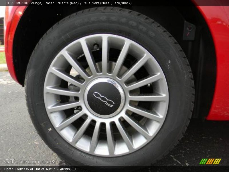 Rosso Brillante (Red) / Pelle Nera/Nera (Black/Black) 2012 Fiat 500 Lounge