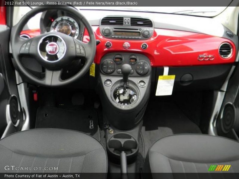 Rosso Brillante (Red) / Pelle Nera/Nera (Black/Black) 2012 Fiat 500 Lounge