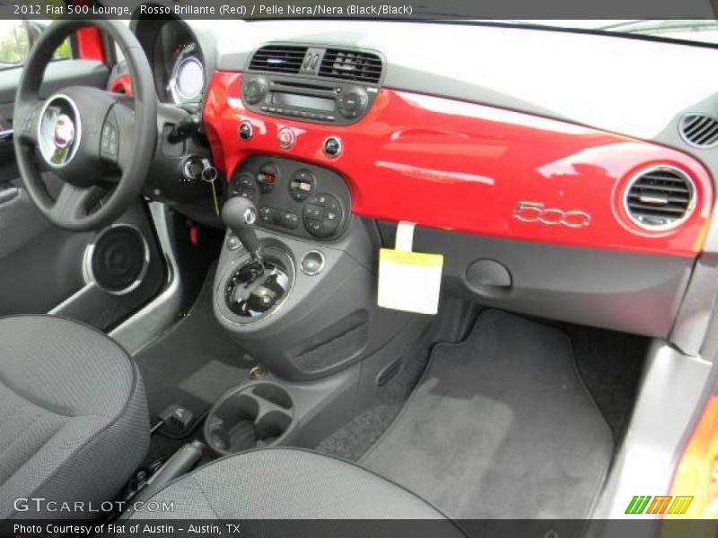 Rosso Brillante (Red) / Pelle Nera/Nera (Black/Black) 2012 Fiat 500 Lounge