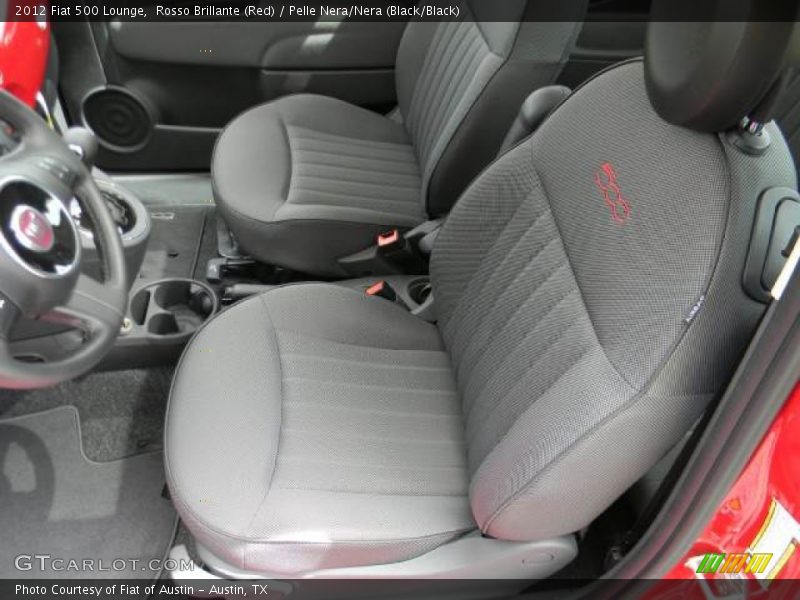 Rosso Brillante (Red) / Pelle Nera/Nera (Black/Black) 2012 Fiat 500 Lounge