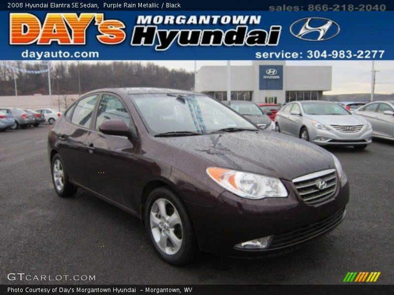 Purple Rain Metallic / Black 2008 Hyundai Elantra SE Sedan