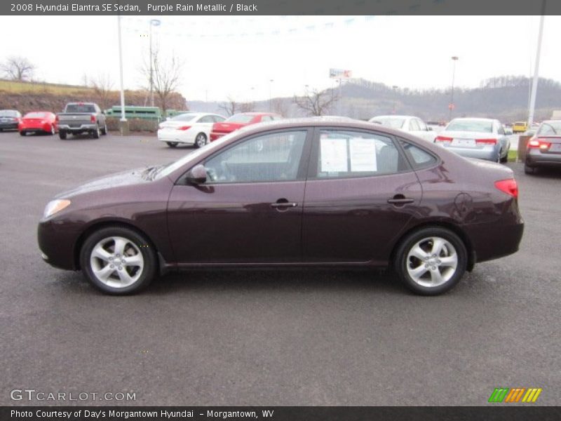 Purple Rain Metallic / Black 2008 Hyundai Elantra SE Sedan