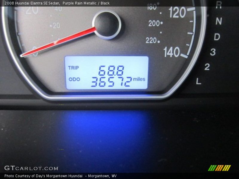 Purple Rain Metallic / Black 2008 Hyundai Elantra SE Sedan