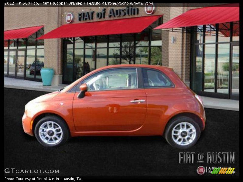 Rame (Copper Orange) / Tessuto Marrone/Avorio (Brown/Ivory) 2012 Fiat 500 Pop