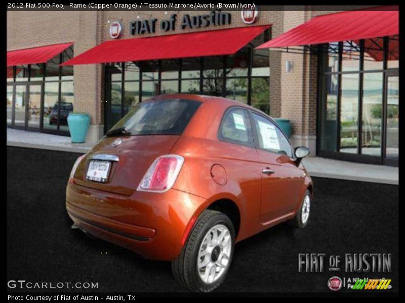 Rame (Copper Orange) / Tessuto Marrone/Avorio (Brown/Ivory) 2012 Fiat 500 Pop