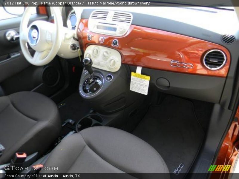 Rame (Copper Orange) / Tessuto Marrone/Avorio (Brown/Ivory) 2012 Fiat 500 Pop