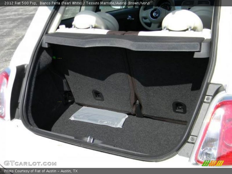 Bianco Perla (Pearl White) / Tessuto Marrone/Avorio (Brown/Ivory) 2012 Fiat 500 Pop