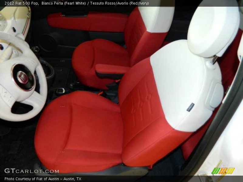 Bianco Perla (Pearl White) / Tessuto Rosso/Avorio (Red/Ivory) 2012 Fiat 500 Pop