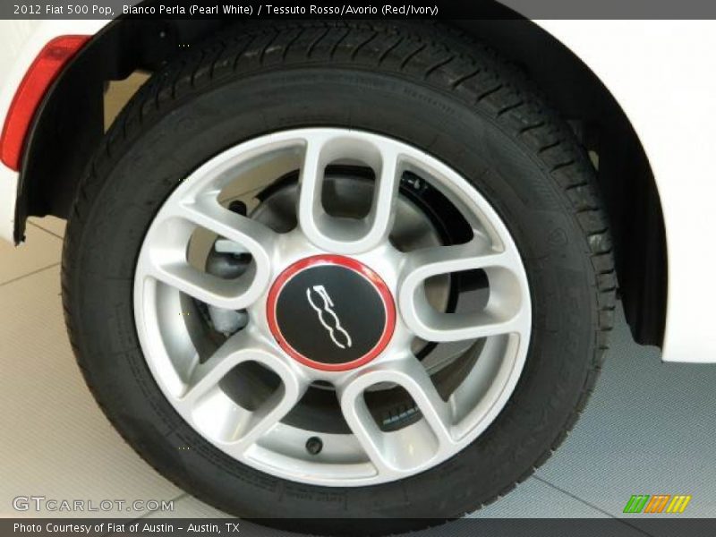 Bianco Perla (Pearl White) / Tessuto Rosso/Avorio (Red/Ivory) 2012 Fiat 500 Pop