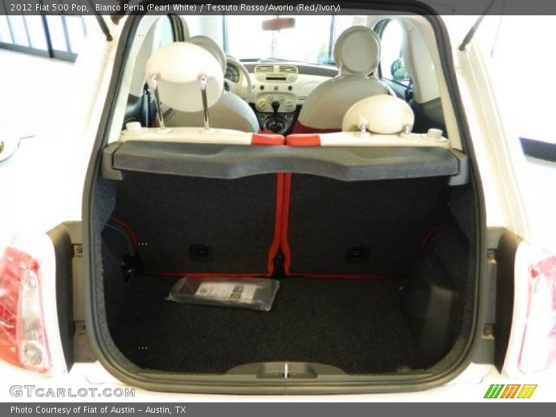 Bianco Perla (Pearl White) / Tessuto Rosso/Avorio (Red/Ivory) 2012 Fiat 500 Pop