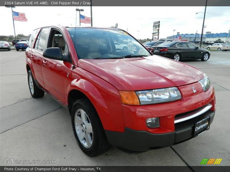 Chili Pepper Red / Gray 2004 Saturn VUE V6 AWD