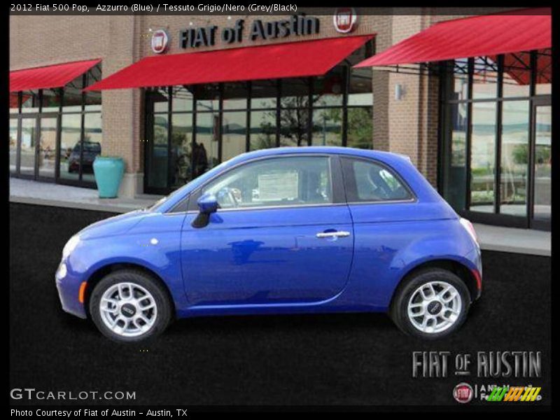 Azzurro (Blue) / Tessuto Grigio/Nero (Grey/Black) 2012 Fiat 500 Pop
