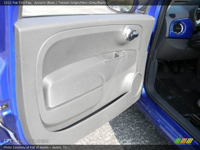 Azzurro (Blue) / Tessuto Grigio/Nero (Grey/Black) 2012 Fiat 500 Pop