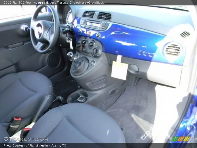 Azzurro (Blue) / Tessuto Grigio/Nero (Grey/Black) 2012 Fiat 500 Pop