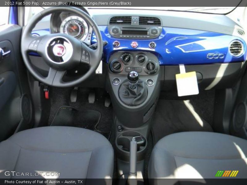 Azzurro (Blue) / Tessuto Grigio/Nero (Grey/Black) 2012 Fiat 500 Pop
