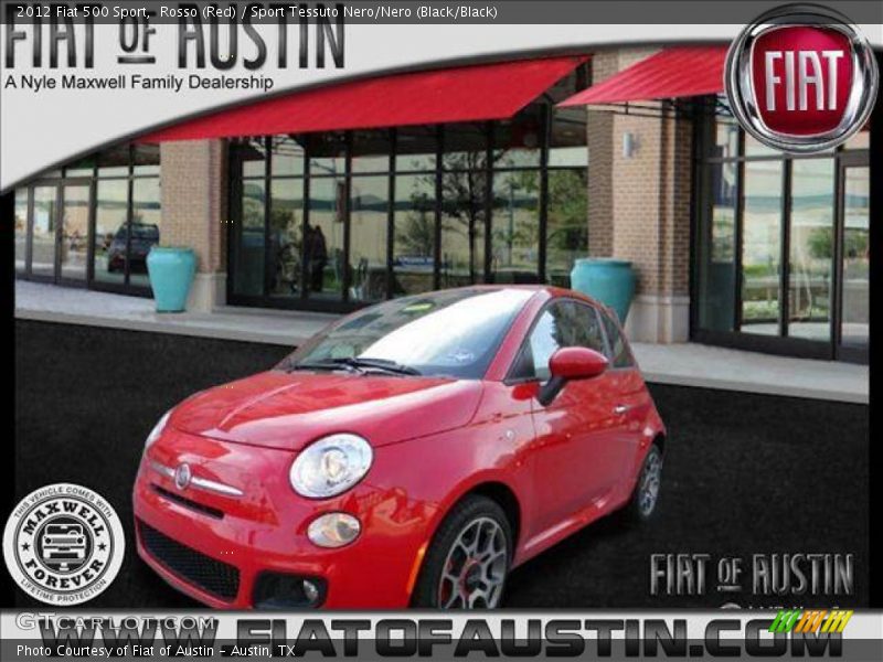 Rosso (Red) / Sport Tessuto Nero/Nero (Black/Black) 2012 Fiat 500 Sport