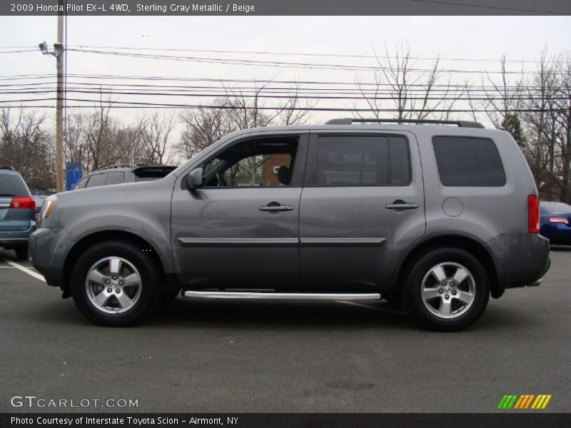 Sterling Gray Metallic / Beige 2009 Honda Pilot EX-L 4WD