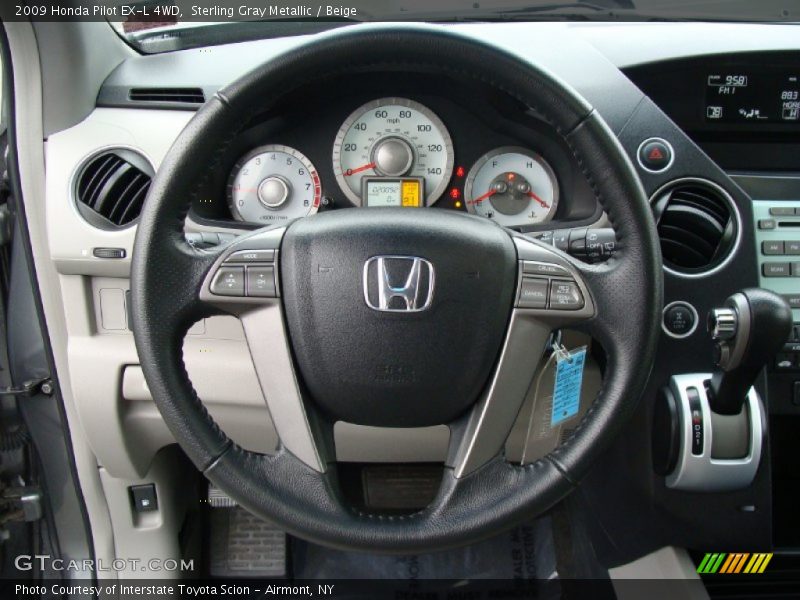 Sterling Gray Metallic / Beige 2009 Honda Pilot EX-L 4WD