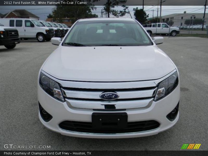 White Platinum Tri-Coat / Camel 2012 Ford Fusion SE