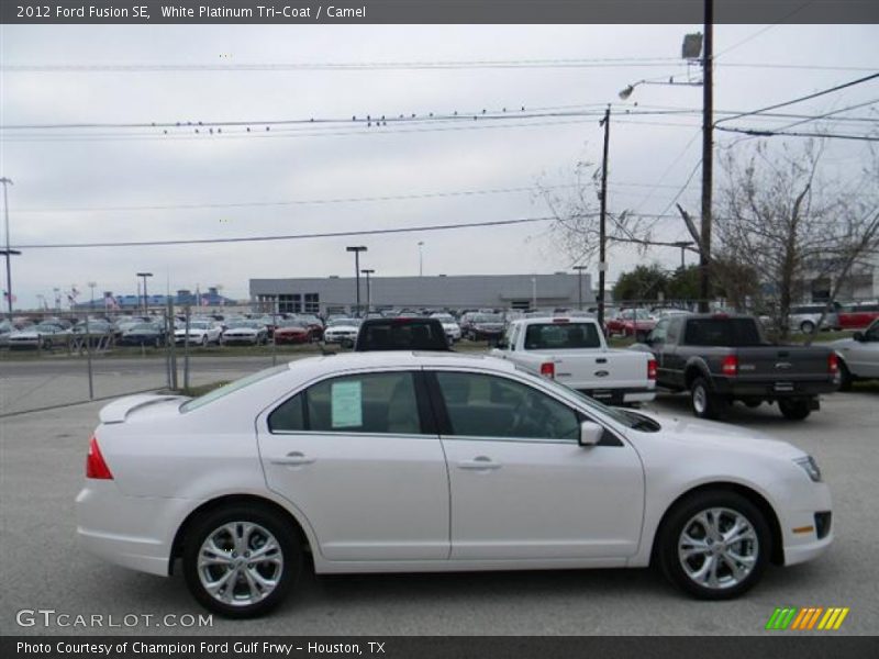 White Platinum Tri-Coat / Camel 2012 Ford Fusion SE