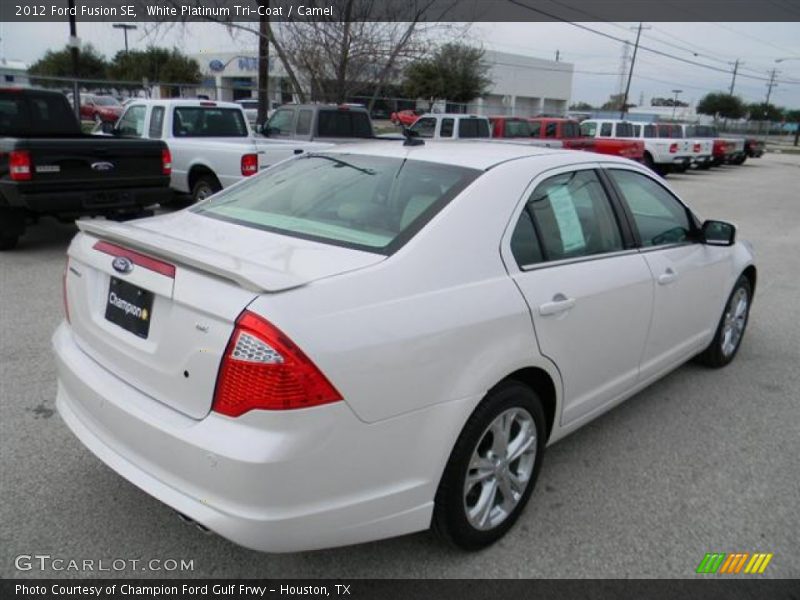 White Platinum Tri-Coat / Camel 2012 Ford Fusion SE