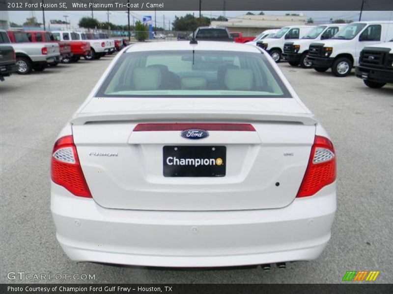 White Platinum Tri-Coat / Camel 2012 Ford Fusion SE