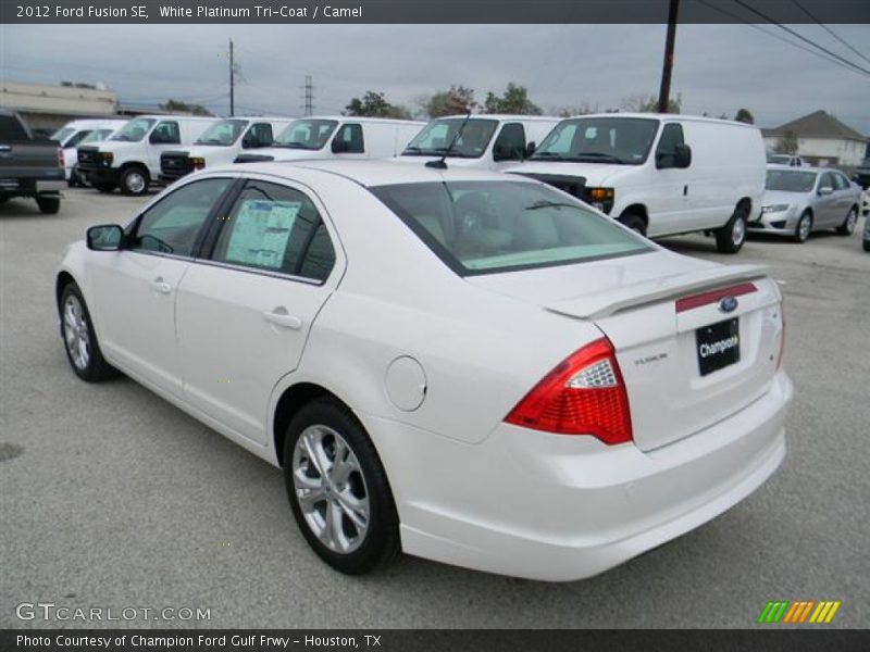 White Platinum Tri-Coat / Camel 2012 Ford Fusion SE