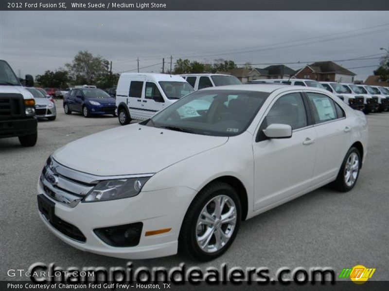 White Suede / Medium Light Stone 2012 Ford Fusion SE