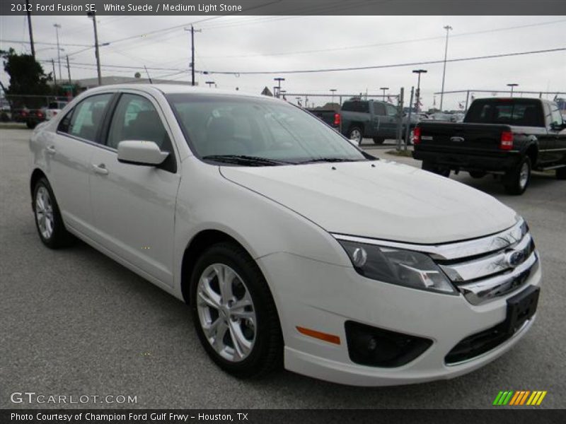 White Suede / Medium Light Stone 2012 Ford Fusion SE