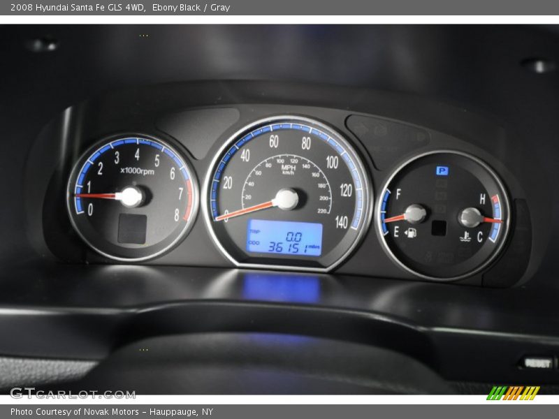 Ebony Black / Gray 2008 Hyundai Santa Fe GLS 4WD