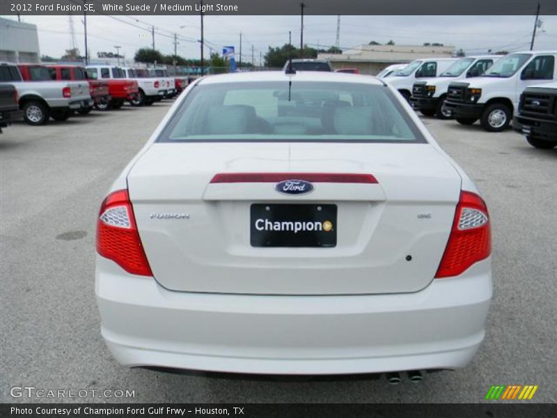 White Suede / Medium Light Stone 2012 Ford Fusion SE