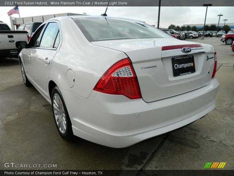 White Platinum Tri-Coat / Medium Light Stone 2012 Ford Fusion Hybrid