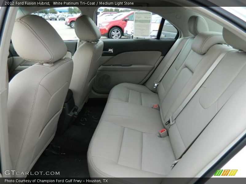 White Platinum Tri-Coat / Medium Light Stone 2012 Ford Fusion Hybrid