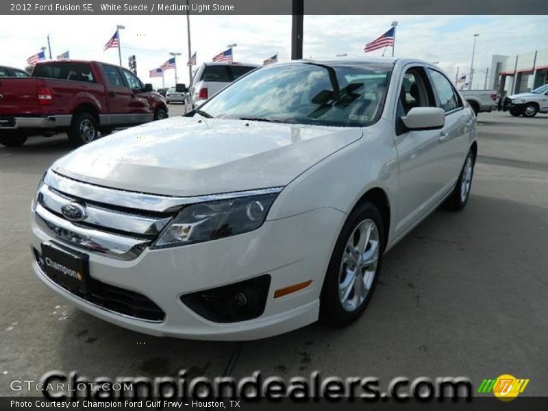 White Suede / Medium Light Stone 2012 Ford Fusion SE