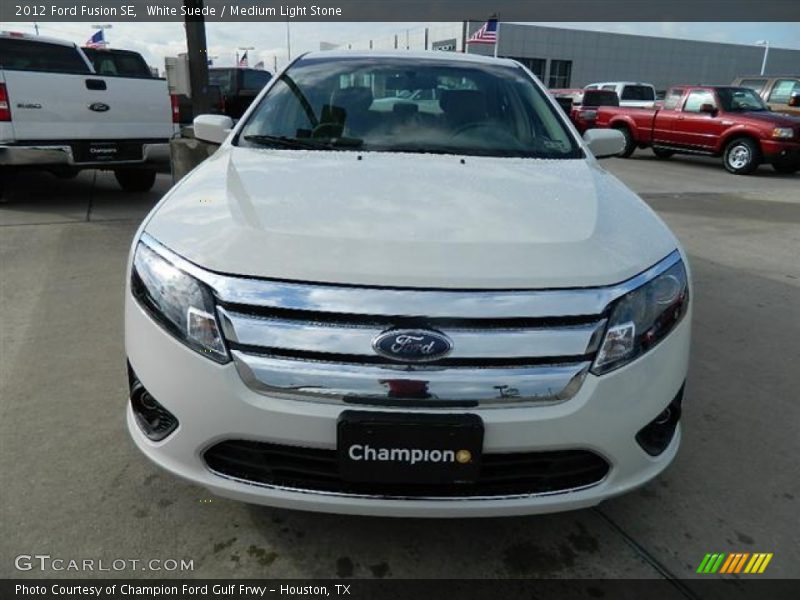 White Suede / Medium Light Stone 2012 Ford Fusion SE