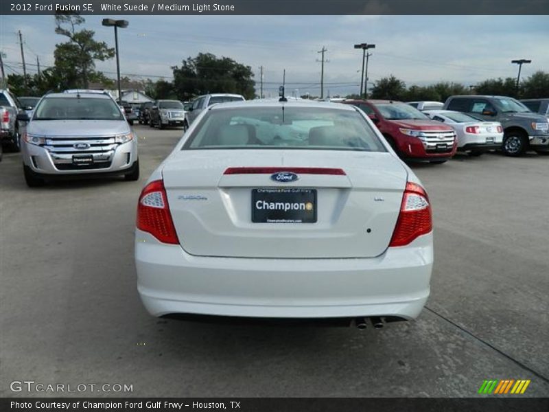 White Suede / Medium Light Stone 2012 Ford Fusion SE
