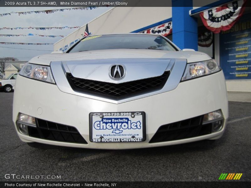 White Diamond Pearl / Umber/Ebony 2009 Acura TL 3.7 SH-AWD