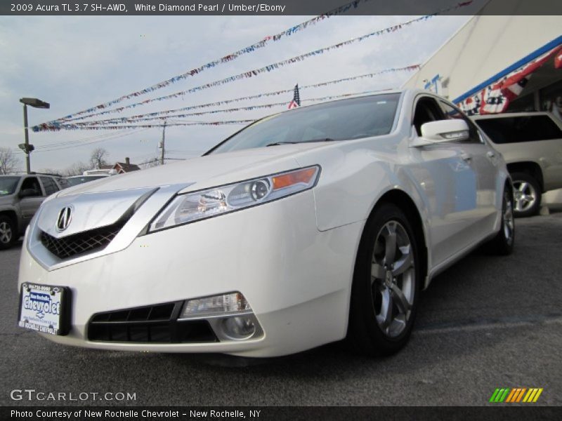 White Diamond Pearl / Umber/Ebony 2009 Acura TL 3.7 SH-AWD