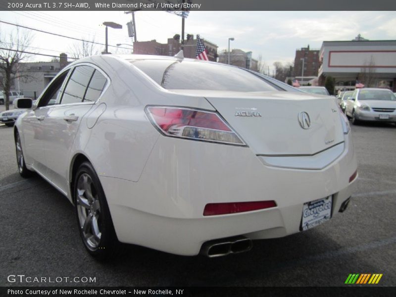 White Diamond Pearl / Umber/Ebony 2009 Acura TL 3.7 SH-AWD