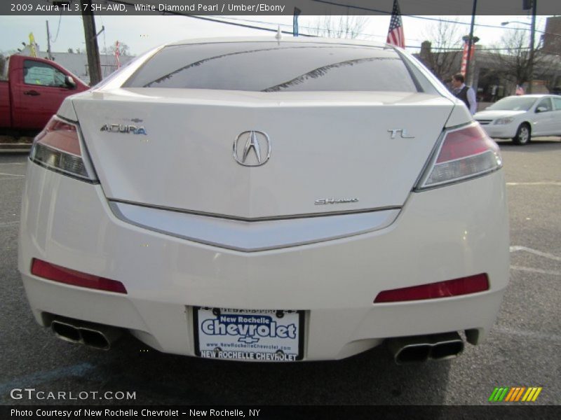 White Diamond Pearl / Umber/Ebony 2009 Acura TL 3.7 SH-AWD