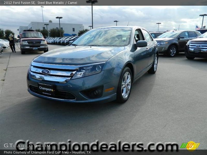 Steel Blue Metallic / Camel 2012 Ford Fusion SE