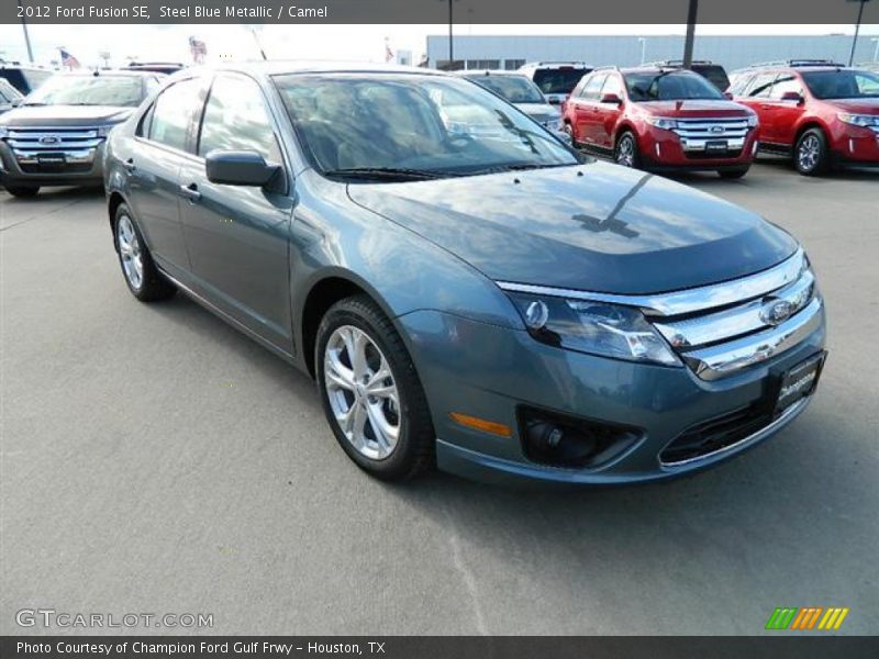 Steel Blue Metallic / Camel 2012 Ford Fusion SE