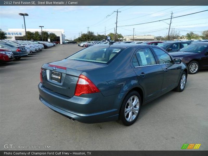 Steel Blue Metallic / Camel 2012 Ford Fusion SE