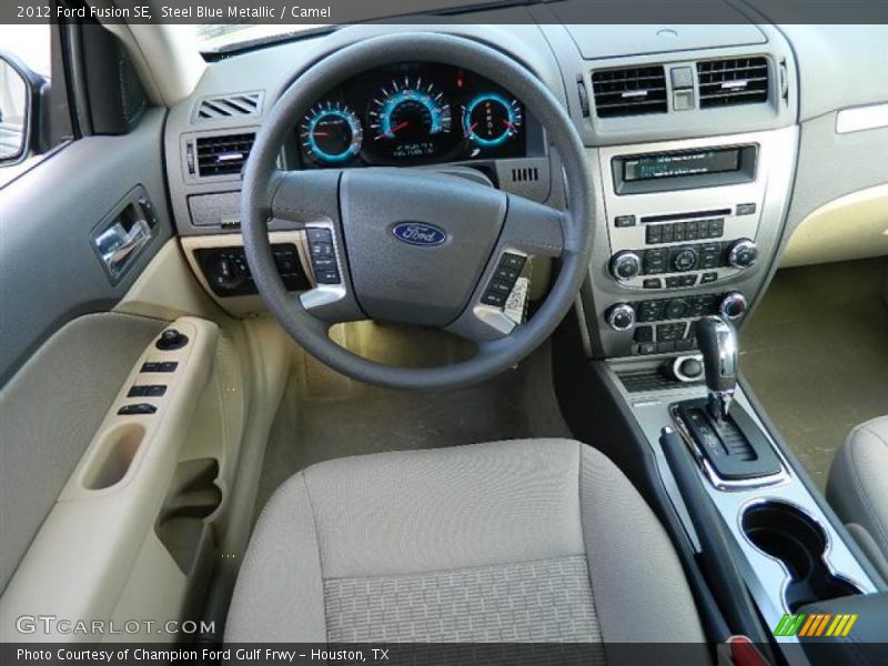 Steel Blue Metallic / Camel 2012 Ford Fusion SE