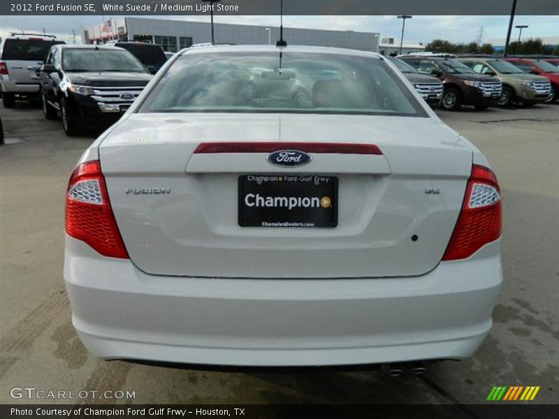 White Suede / Medium Light Stone 2012 Ford Fusion SE