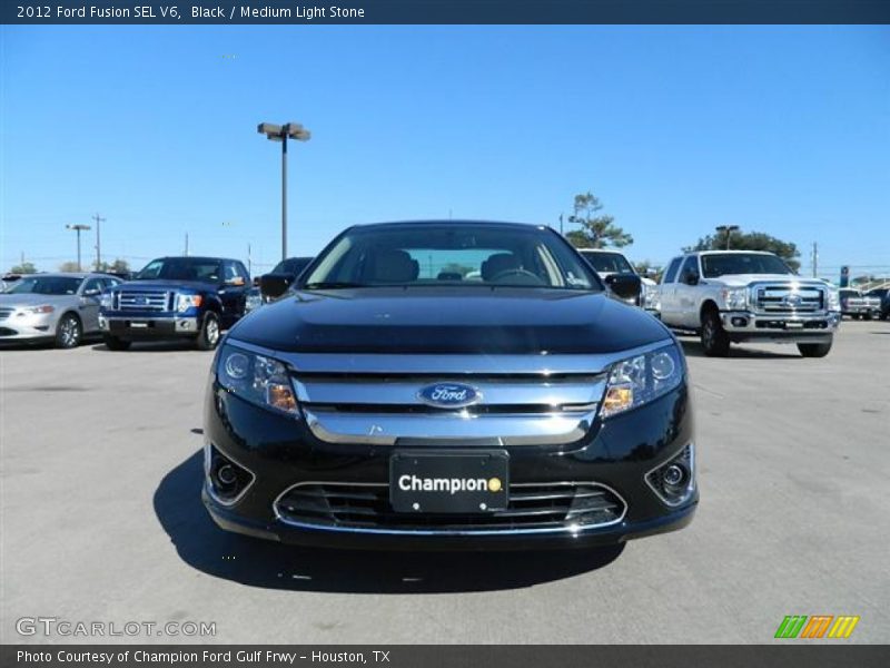 Black / Medium Light Stone 2012 Ford Fusion SEL V6